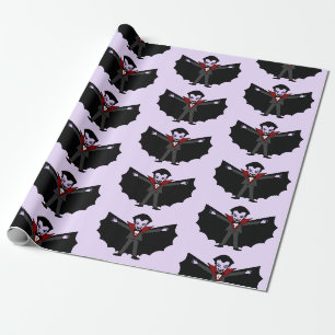 Spooky Silly funny Cartoon Dracula Vampire Wrapping Paper
