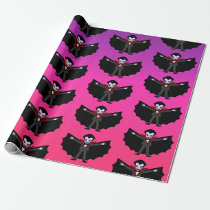 Spooky Silly funny Cartoon Dracula Vampire  Wrapping Paper
