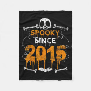 Spooky Since 2015 Halloween Bday Gifts 7th Fleece Blanket