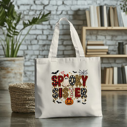 Spooky Sister Halloween | Leopard Print Mix Tote Bag
