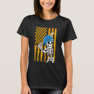 Spooky Skeleton Baseball Player Halloween Costume T-Shirt