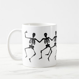 Spooky Skeleton Black & White Halloween  Coffee Mug