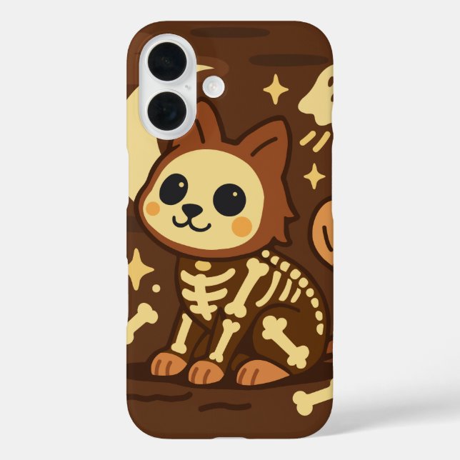 Spooky Skeleton Cat and Ghost  Case-Mate iPhone Case (Back)