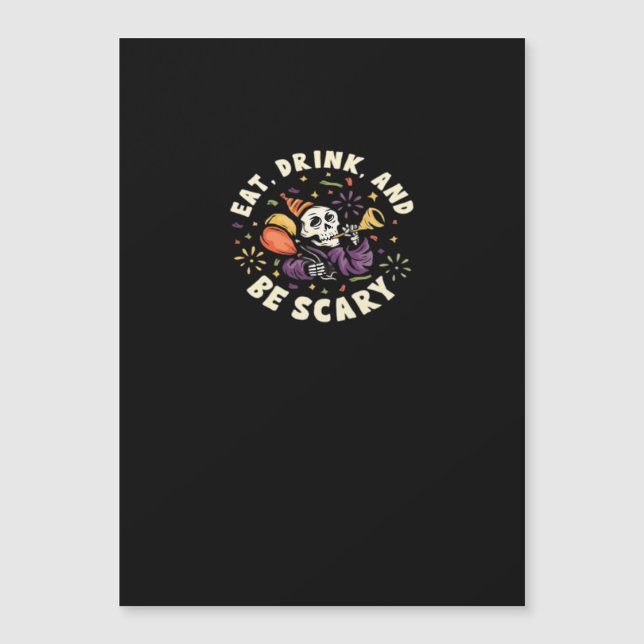 Spooky Skeleton Celebrating Halloween Eat Drink An (Front)