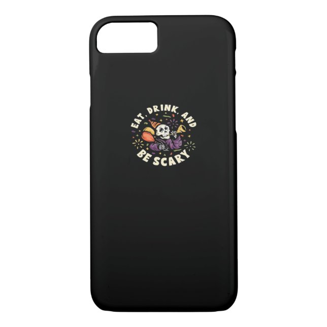 Spooky Skeleton Celebrating Halloween Eat Drink An Case-Mate iPhone Case (Back)
