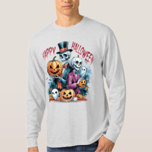 Spooky Skeleton fun and Festive happy Halloween T-Shirt