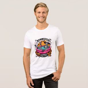 Spooky Skeleton Halloween Pool Party Design! Tri-Blend Shirt