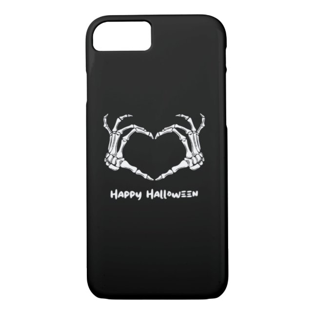 Spooky Skeleton Hand Heart With "Happy Halloween"  Case-Mate iPhone Case (Back)