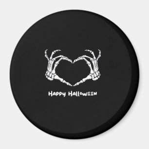 Spooky Skeleton Hand Heart With "Happy Halloween" Magnet
