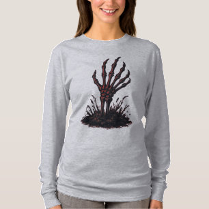 Spooky Skeleton Hand Reaching from Ground T-Shirt