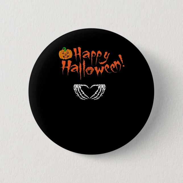 Spooky Skeleton Hands. Happy Halloween.  6 Cm Round Badge (Front)