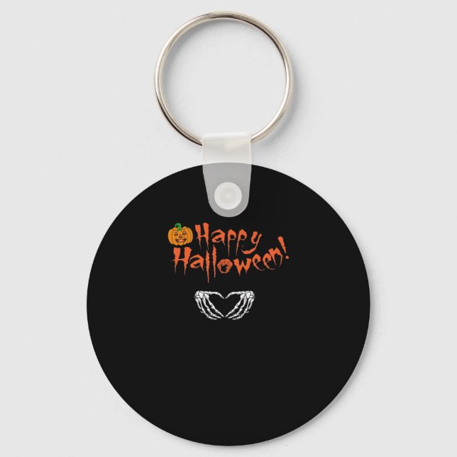 Spooky Skeleton Hands. Happy Halloween.  Key Ring (Front)