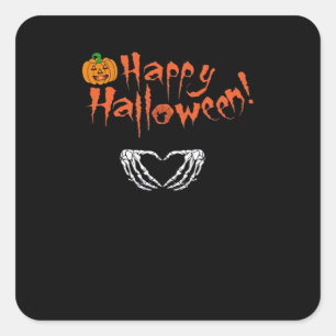Spooky Skeleton Hands. Happy Halloween. Square Sticker