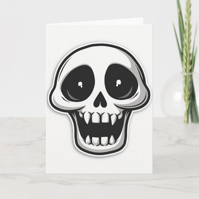Spooky Skeleton Head Card (Front)