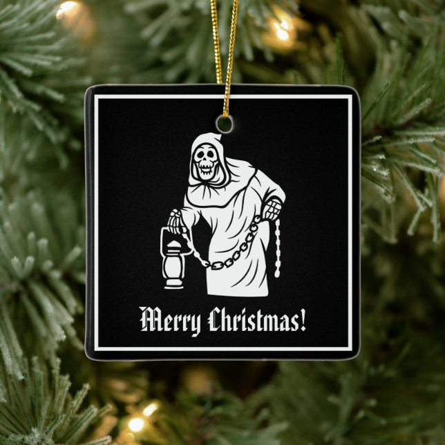 Spooky Skeleton Horror Ceramic Ornament (Tree)
