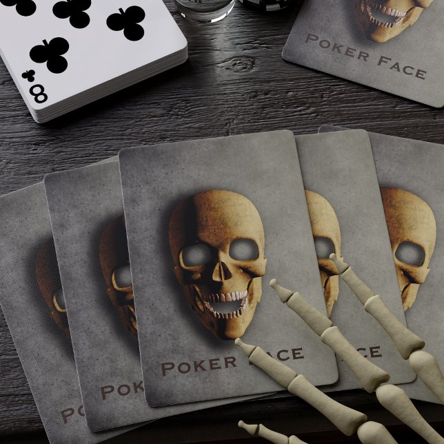 Spooky Skeleton Skull Custom Name Halloween Playing Cards (Creator Uploaded)