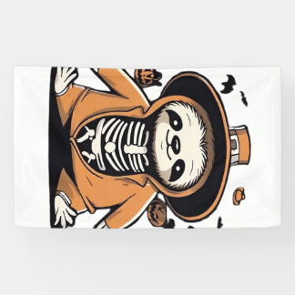 Spooky skeleton sloth trick or treating Classic T- Banner
