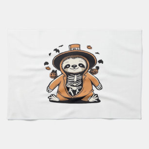Spooky skeleton sloth trick or treating Classic T- Tea Towel