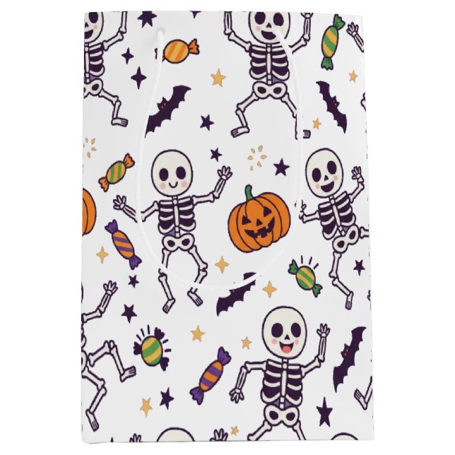 Spooky Skeleton Vibes for Halloween Medium Gift Bag (Front)