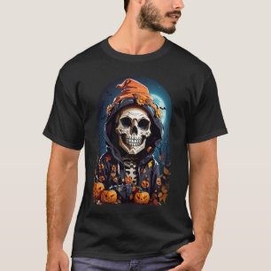 Spooky Skeleton with Evil Pumpkins T-Shirt