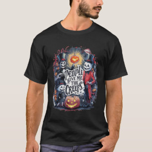 Spooky Skeletons and Pumpkins T-Shirt