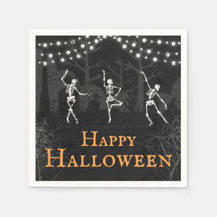 Spooky Skeletons Graveyard Halloween Party Napkin