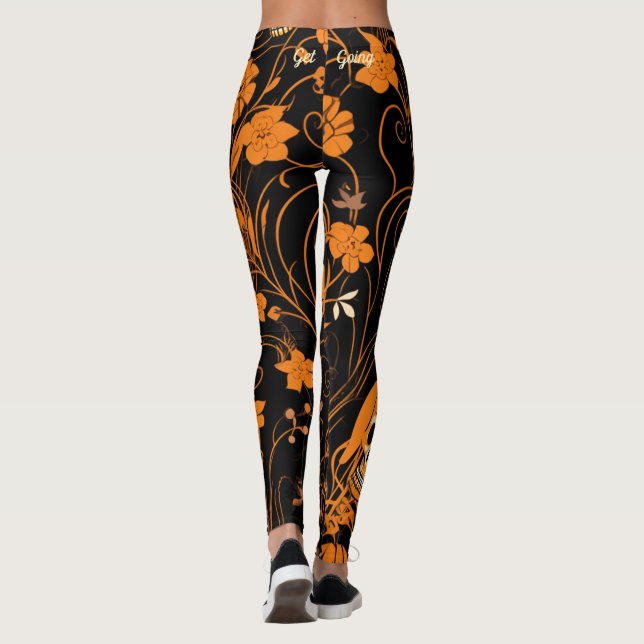 Spooky Skeletons Halloween Leggings (Back)