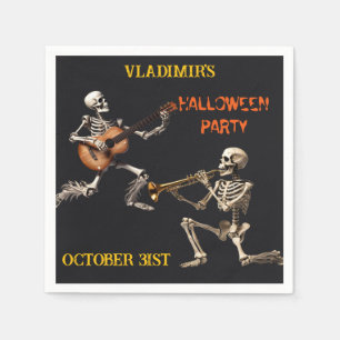 Spooky Skeletons Halloween Party Personalised Napkin