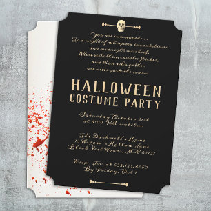 Spooky Skull Adult Halloween Party Invitation