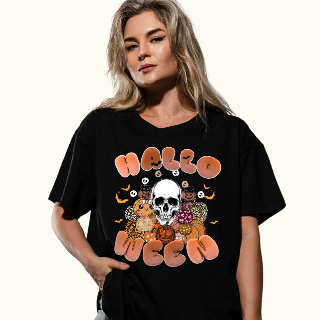 Spooky Skull Halloween Custom  T-Shirt (Creator Uploaded)