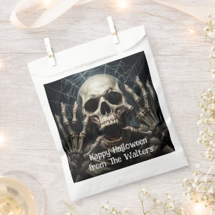 Spooky Skull Halloween Gothic Spiderweb Favour Bag