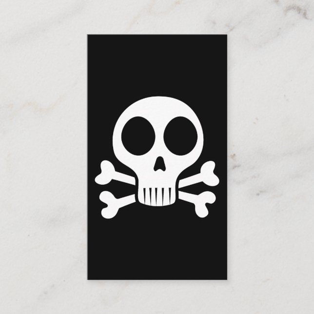spooky skull on a black background appointment card (Front)