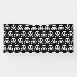 spooky skull on a black background banner
