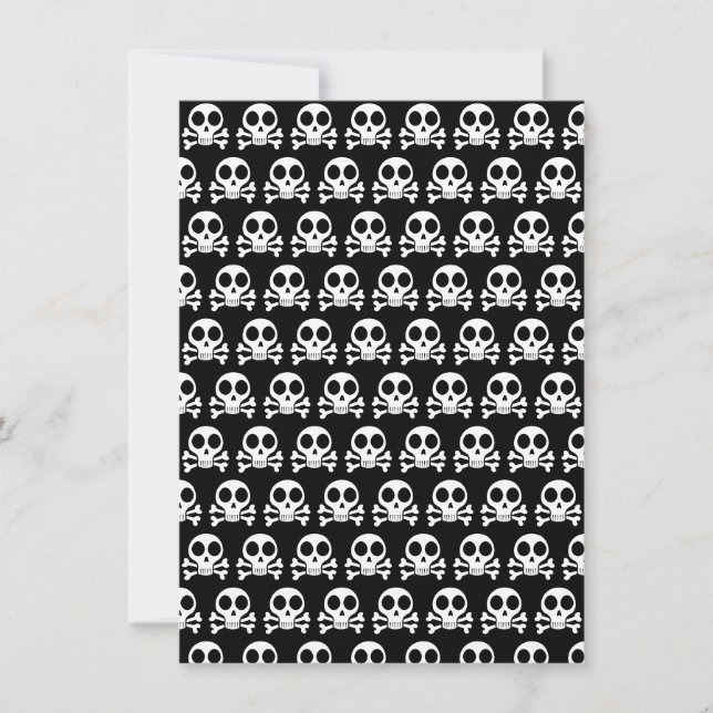 spooky skull on a black background card (Front)