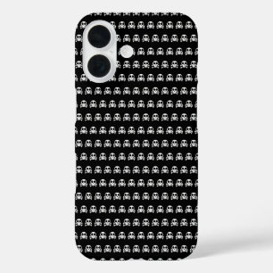 spooky skull on a black background iPhone 16 case