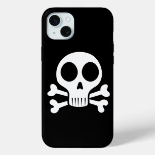 spooky skull on a black background iPhone 15 mini case
