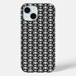 spooky skull on a black background iPhone 15 case