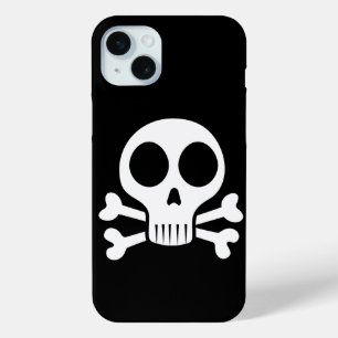 spooky skull on a black background iPhone 15 mini case