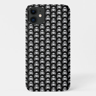 spooky skull on a black background iPhone 11 case