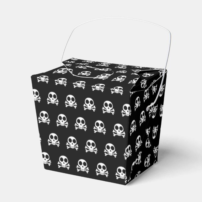 spooky skull on a black background favour box (Front Side)