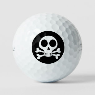 spooky skull on a black background golf balls
