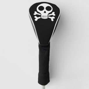 spooky skull on a black background golf head cover