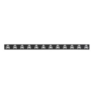 spooky skull on a black background grosgrain ribbon
