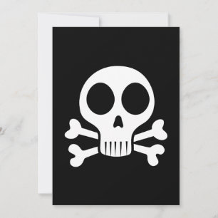 spooky skull on a black background invitation