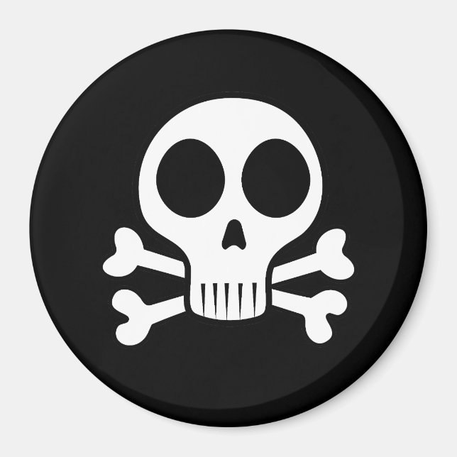 spooky skull on a black background magnet (Front)
