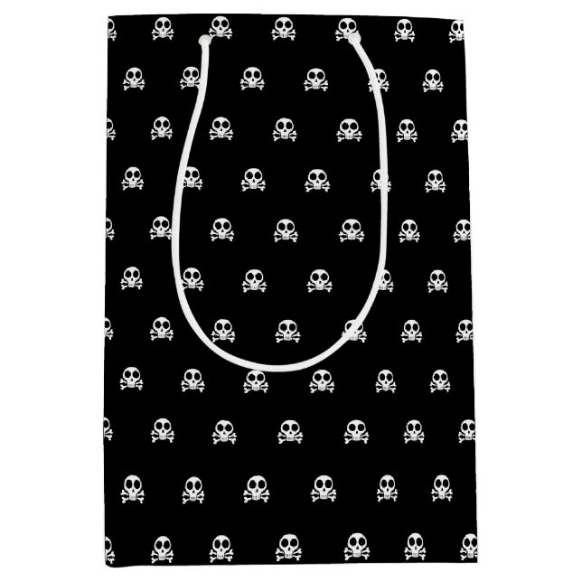 spooky skull on a black background medium gift bag (Front)
