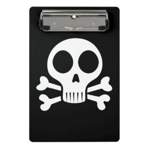 spooky skull on a black background mini clipboard