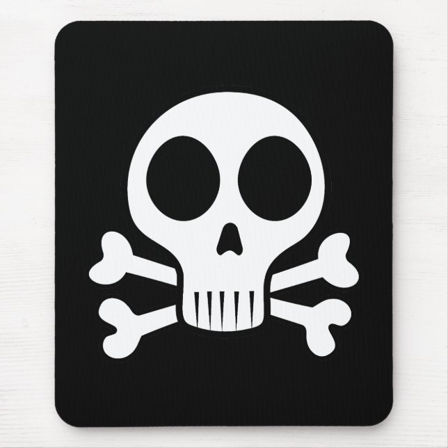 spooky skull on a black background mouse pad (Front)