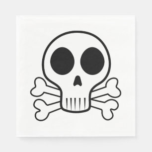 spooky skull on a black background napkin