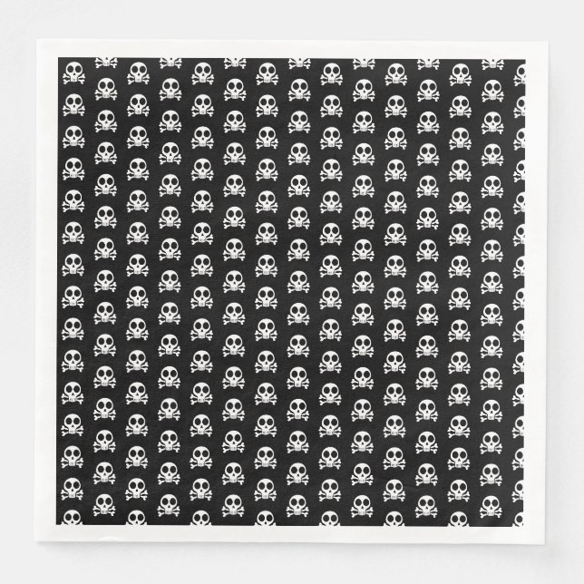 spooky skull on a black background napkin (Front)